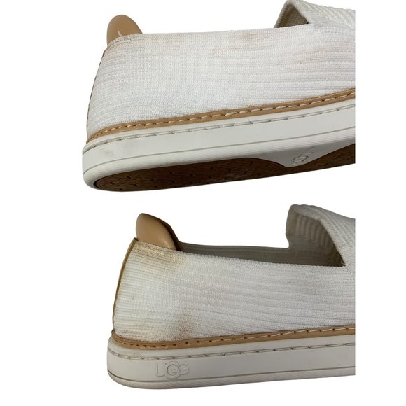 Ugg womens Sz 8 sneaker Slip on Sammy Alameda White Flats Shoes Stretch 6570 GUC - Picture 5 of 11